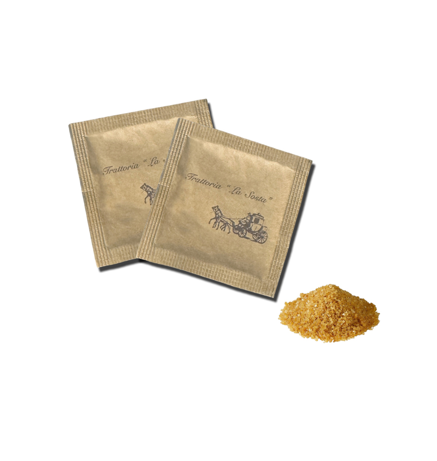 Bild Art. 505_501 Zuckertütchen brauner Zucker mit Werbeaufdruck
