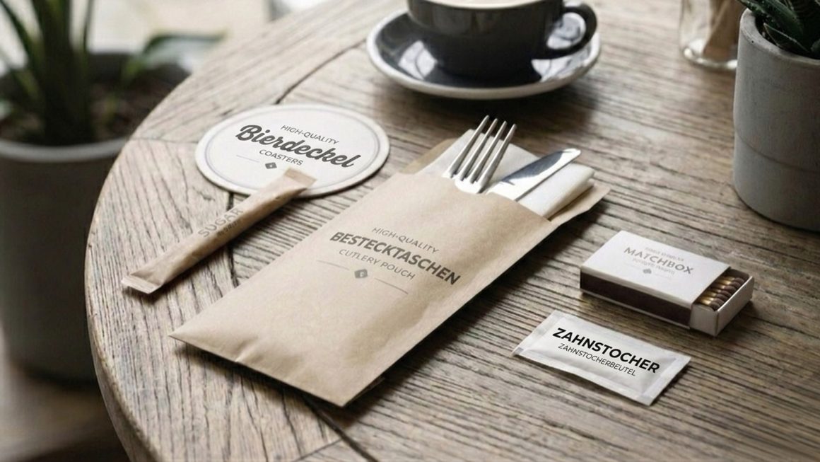 Bedruckte Gastro-Werbeartikel: Warum Zuckertütchen, Bierdeckel und Servietten perfekte Werbung für Restaurants sind